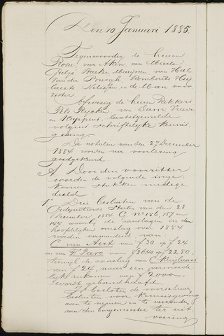 Breda - Notulen van de gemeenteraad 1885