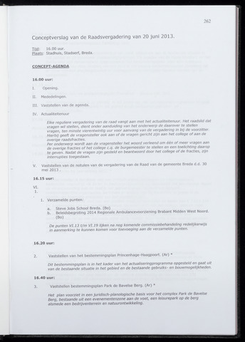 Breda - Notulen van de gemeenteraad 2013-06-20
