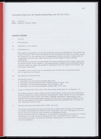 Breda - Notulen van de gemeenteraad 2013-05-30
