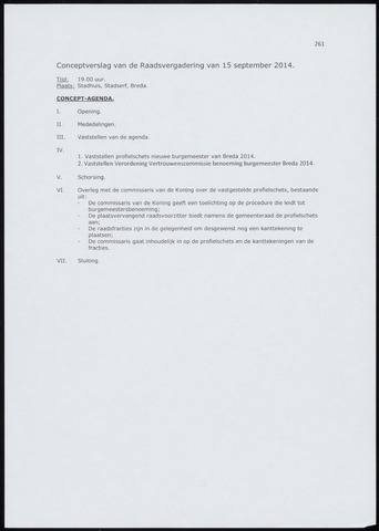 Breda - Notulen van de gemeenteraad 2014-09-15