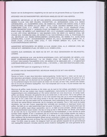 Breda - Notulen van de gemeenteraad 2006-01-12