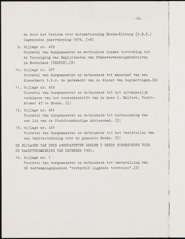 Breda - Bijlagen bij de notulen van de gemeenteraad 1981-01-01