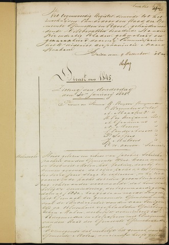 Ginneken en Bavel - Notulen van de gemeenteraad 1845