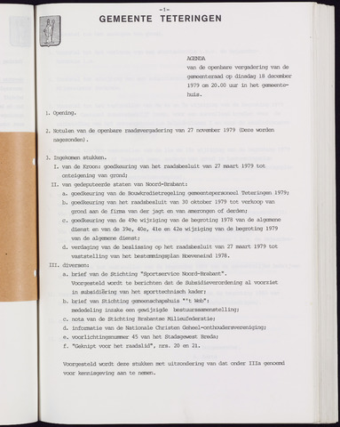 Teteringen - Notulen en bijlagen van de gemeenteraad 1979-12-19