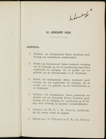 Breda - Notulen van de gemeenteraad 1929-01-01