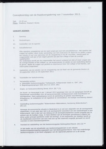 Breda - Notulen van de gemeenteraad 2013-11-07