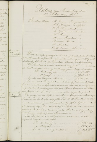 Ginneken en Bavel - Notulen van de gemeenteraad 1851