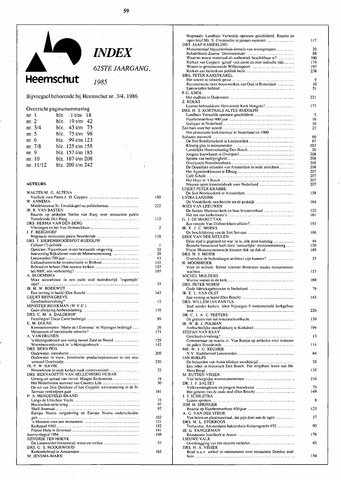 Index Heemschut 1947-2002 1985