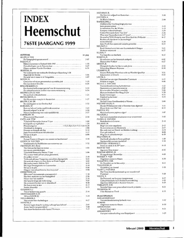 Index Heemschut 1947-2002 1999