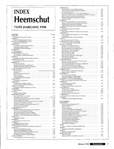 Index Heemschut 1947-2002 1998-12-01
