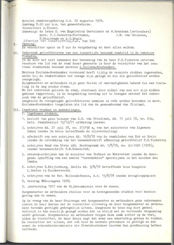 Raadsnotulen 1978-08-29