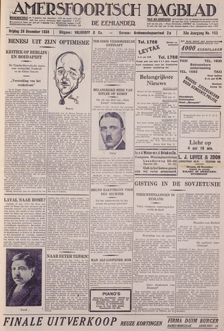 Amersfoortsch Dagblad / De Eemlander 1934-12-28