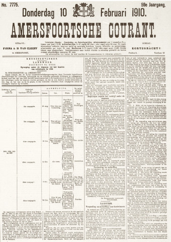 Amersfoortsche Courant 1910-02-10