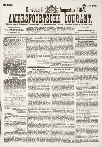 Amersfoortsche Courant 1914-08-11