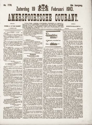 Amersfoortsche Courant 1910-02-19