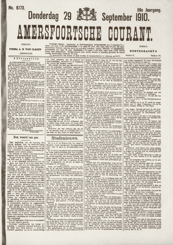 Amersfoortsche Courant 1910-09-29
