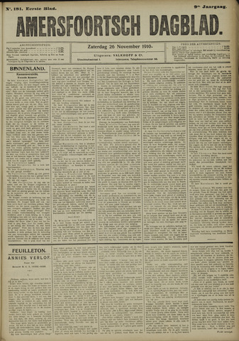 Amersfoortsch Dagblad 1910-11-26