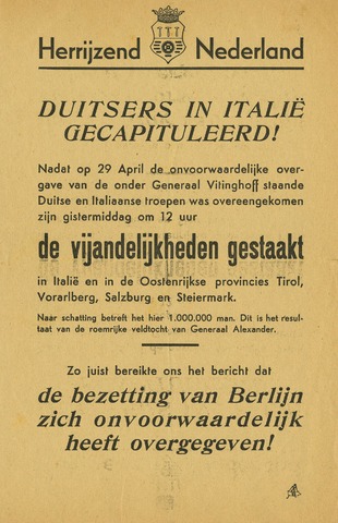 Nieuwsbulletin gemeente Hoogezand nl 1945-04-30
