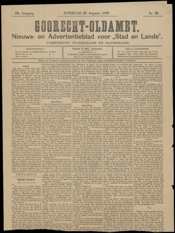 Nieuws- en Advertentieblad, Goorecht-Oldambt nl 1898