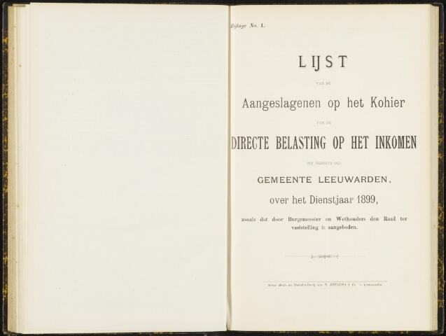 Raadsverslagen van de gemeente Leeuwarden, 1865-2007 (Bijlagen) 1899