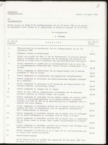 Notulen van de gemeenteraad van Leeuwarderadeel 1986-03-27