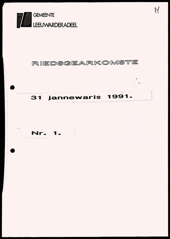 Notulen van de gemeenteraad van Leeuwarderadeel 1991