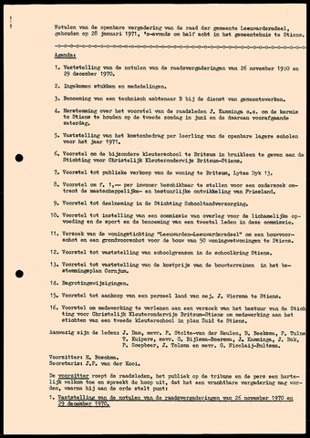 Notulen van de gemeenteraad van Leeuwarderadeel 1971