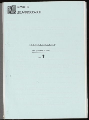 Notulen van de gemeenteraad van Leeuwarderadeel 1988-01-28
