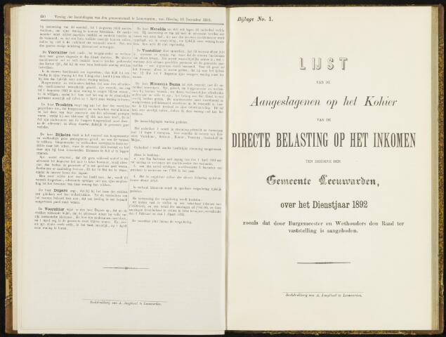 Raadsverslagen van de gemeente Leeuwarden, 1865-2007 (Bijlagen) 1892