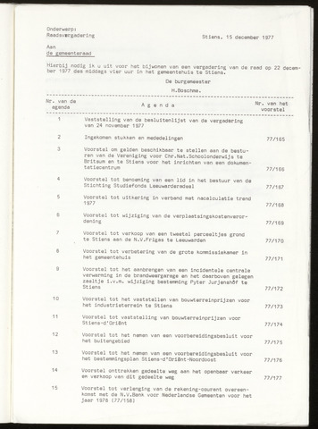 Notulen van de gemeenteraad van Leeuwarderadeel 1977-12-22