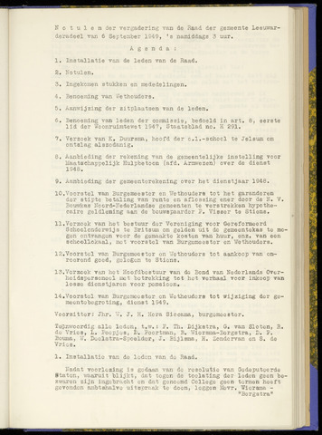 Notulen van de gemeenteraad van Leeuwarderadeel 1949-09-06