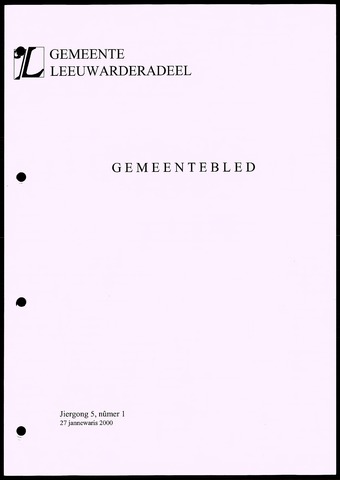 Notulen van de gemeenteraad van Leeuwarderadeel 2000-01-27