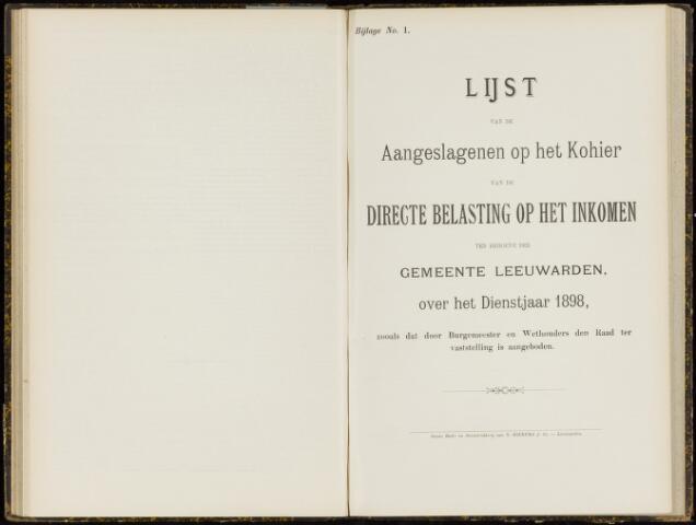 Raadsverslagen van de gemeente Leeuwarden, 1865-2007 (Bijlagen) 1898