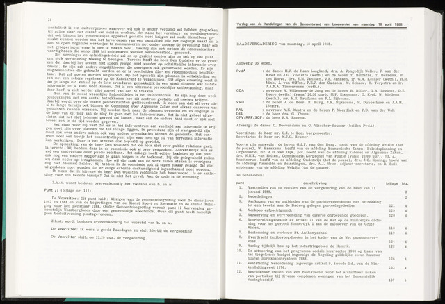 Raadsverslagen van de gemeente Leeuwarden, 1865-2007 (Notulen) 1988-04-18