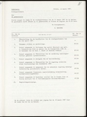 Notulen van de gemeenteraad van Leeuwarderadeel 1987-05-21