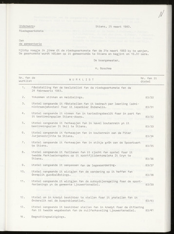 Notulen van de gemeenteraad van Leeuwarderadeel 1983-03-31