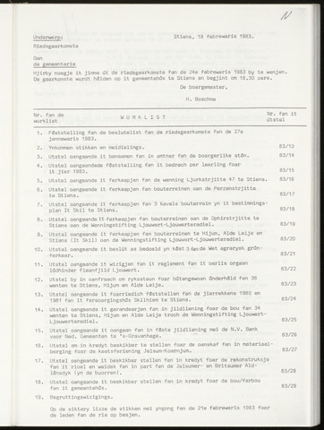 Notulen van de gemeenteraad van Leeuwarderadeel 1983-02-24