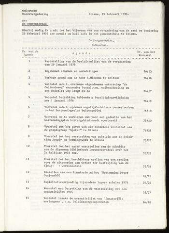 Notulen van de gemeenteraad van Leeuwarderadeel 1976-02-26