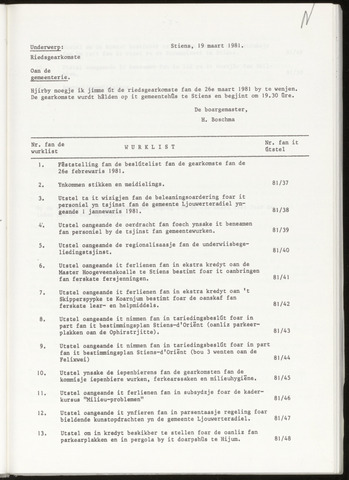 Notulen van de gemeenteraad van Leeuwarderadeel 1981-03-26