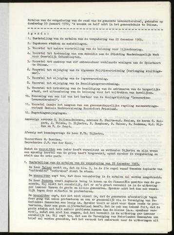 Notulen van de gemeenteraad van Leeuwarderadeel 1970