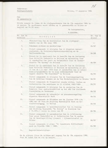 Notulen van de gemeenteraad van Leeuwarderadeel 1984-08-23