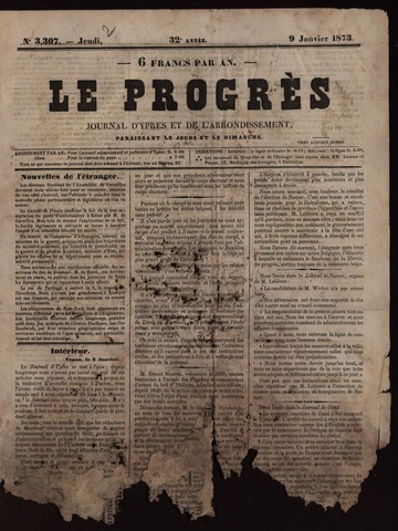 Le Progrès (1841-1914) 1873-01-09