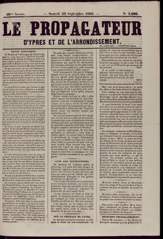 Le Propagateur (1818-1871) 1865-09-23