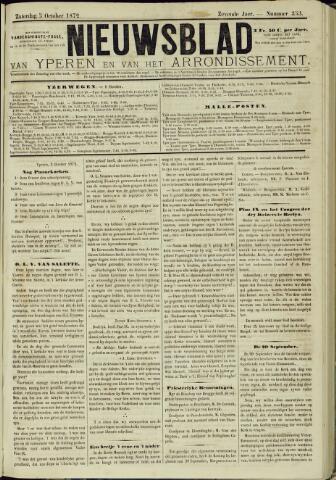 Nieuwsblad van Yperen en van het Arrondissement (1872 - 1912) 1872-10-05