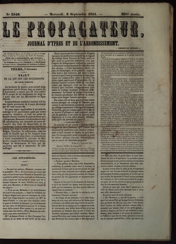 Le Propagateur (1818-1871) 1851-09-03