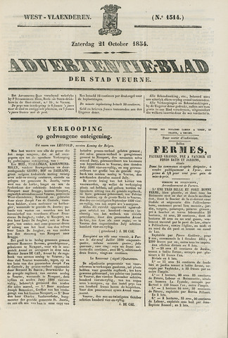 Het Advertentieblad (1825-1914) 1854-10-21