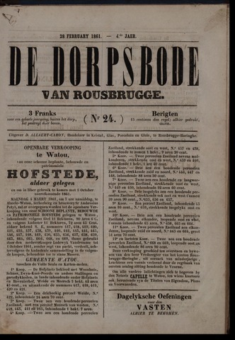 De Dorpsbode van Rousbrugge (1856-1857 en 1860-1862) 1861-02-28