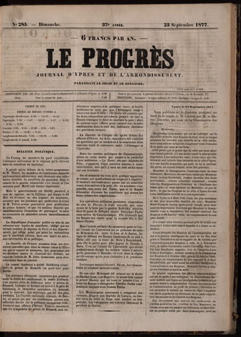 Le Progrès (1841-1914) 1877-09-23
