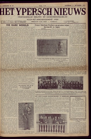 Het Ypersch nieuws (1929-1971) 1957-09-21