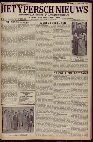 Het Ypersch nieuws (1929-1971) 1952-09-20